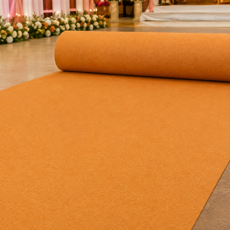Felt texture in a warm golden brown blend — the Linus Special Carpet.