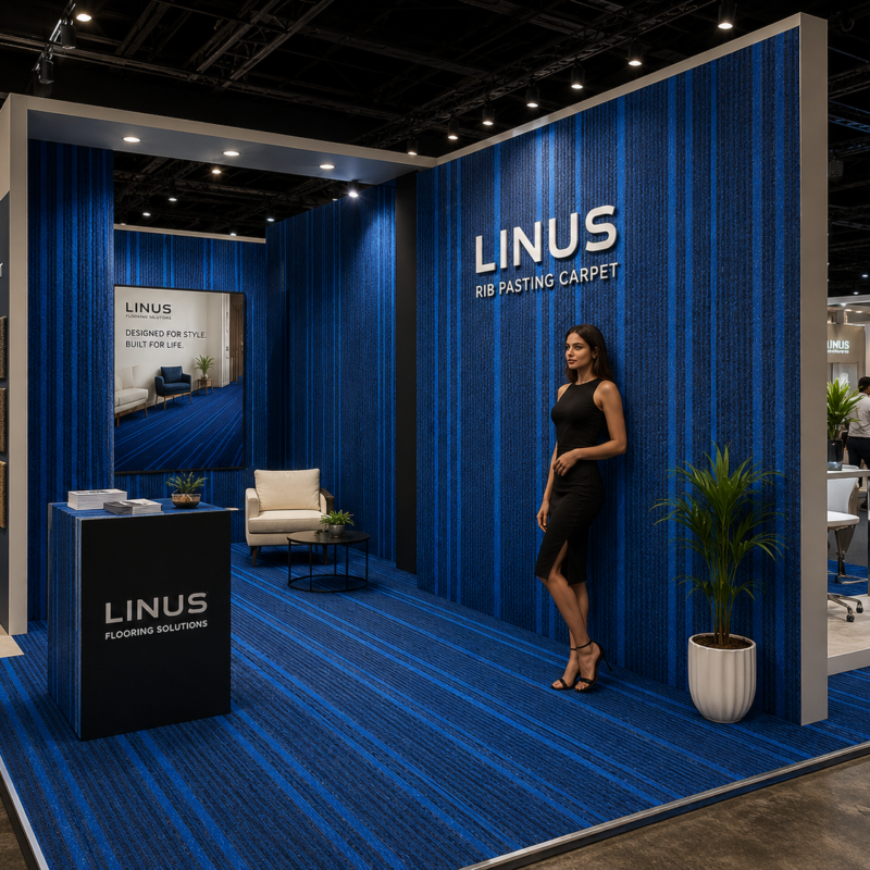 Linus Rib Stripe Mat placed in front of a kitchen sink