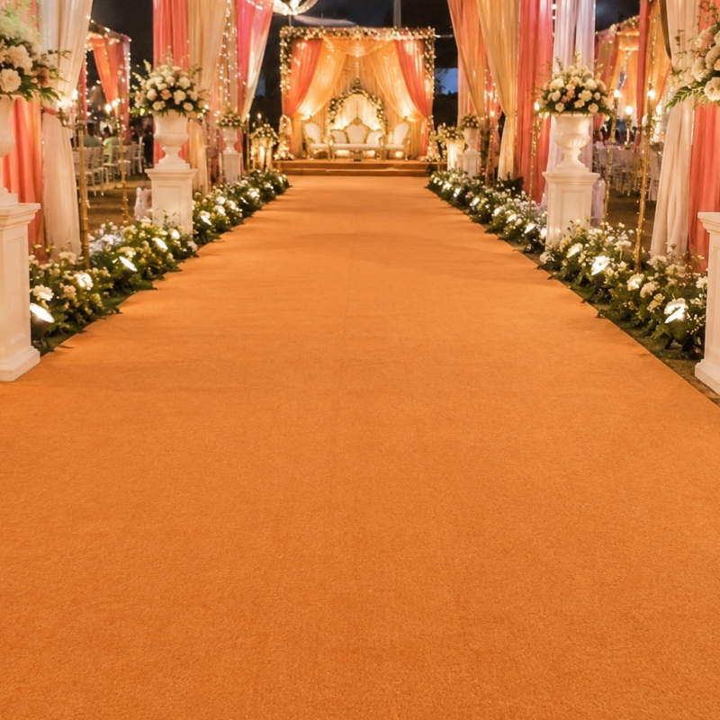 Linus Golden Brown Velour Carpet - luxurious soft touch golden brown flooring for exhibitions, weddings and offices